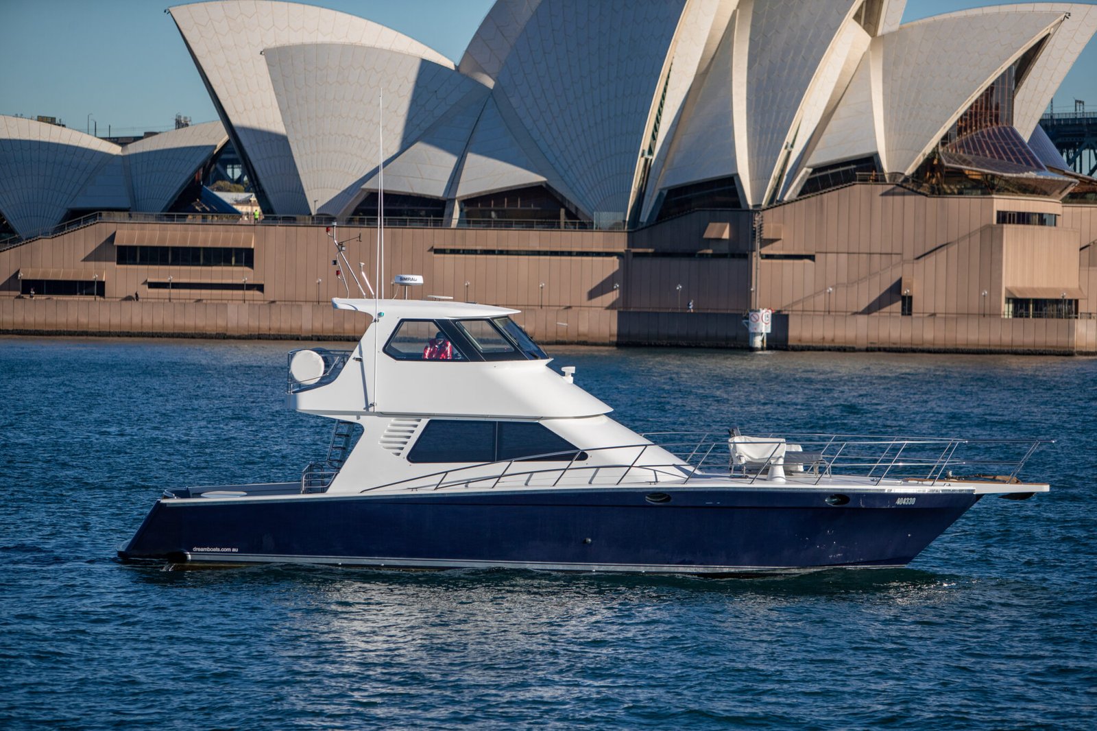 Opera House seen from MV state of the art on Sydney Harbour.