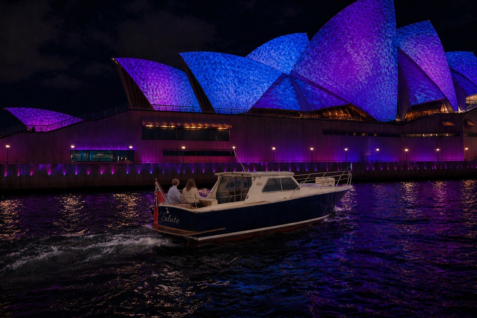 Hero image for the experience offer called: 1.5 Hour Private Vivid Cruise on the MV Salute