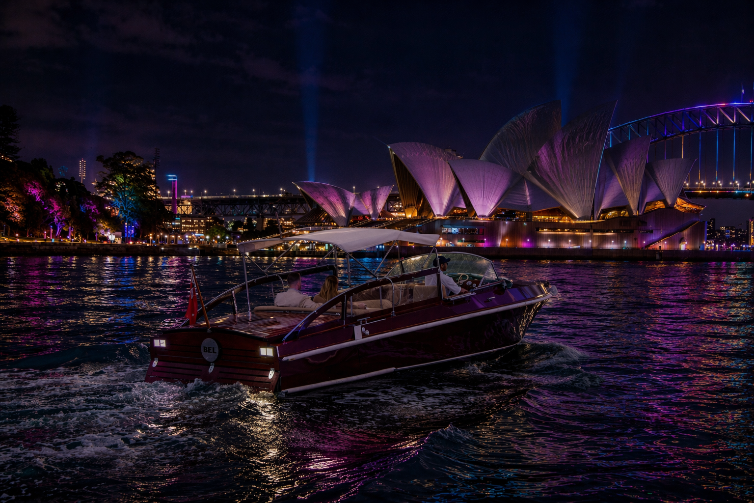 Hero image for the experience offer called: 1 Hour Private Vivid Cruise on the MV Bel