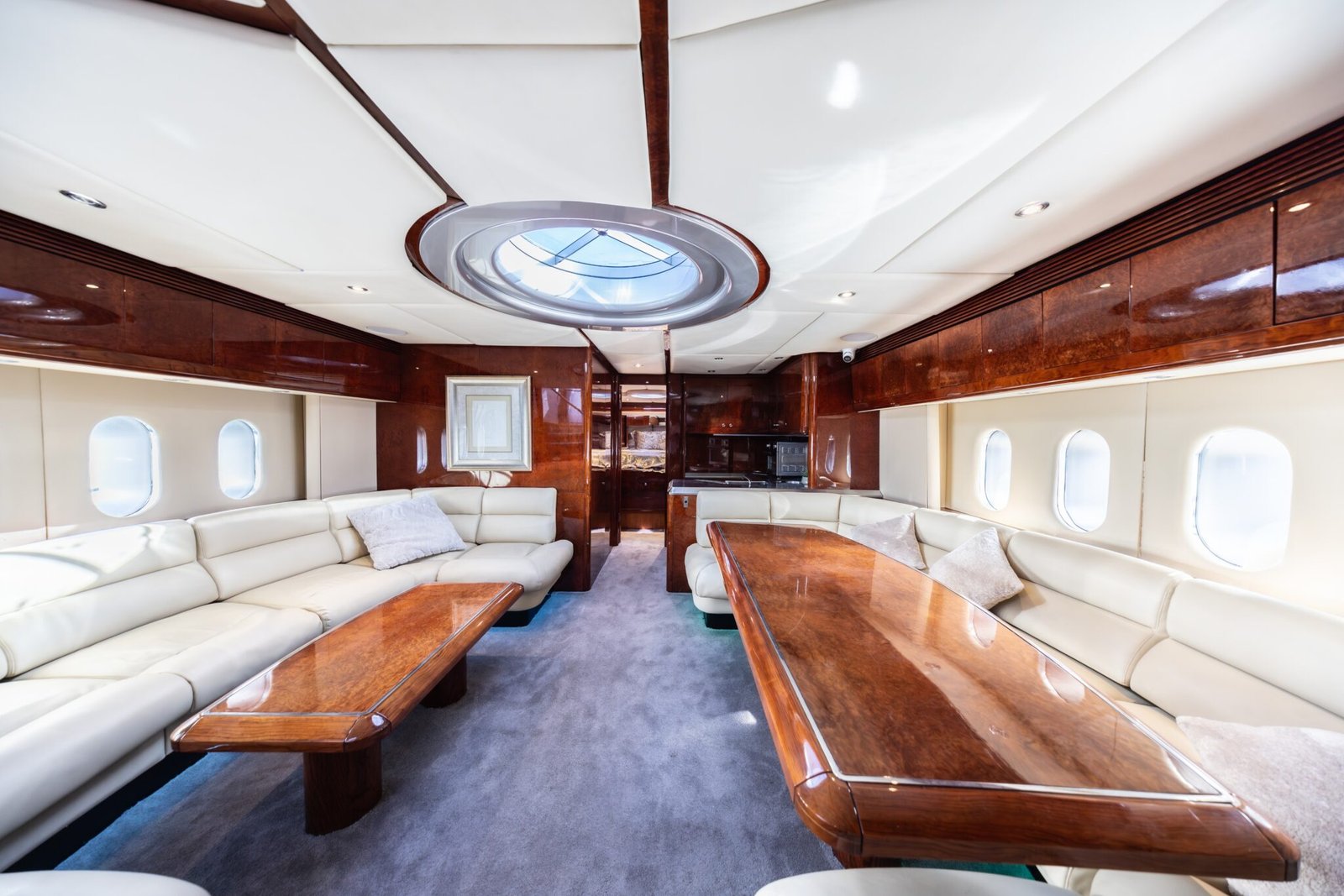Elegant timber dining area inside MV Gravity